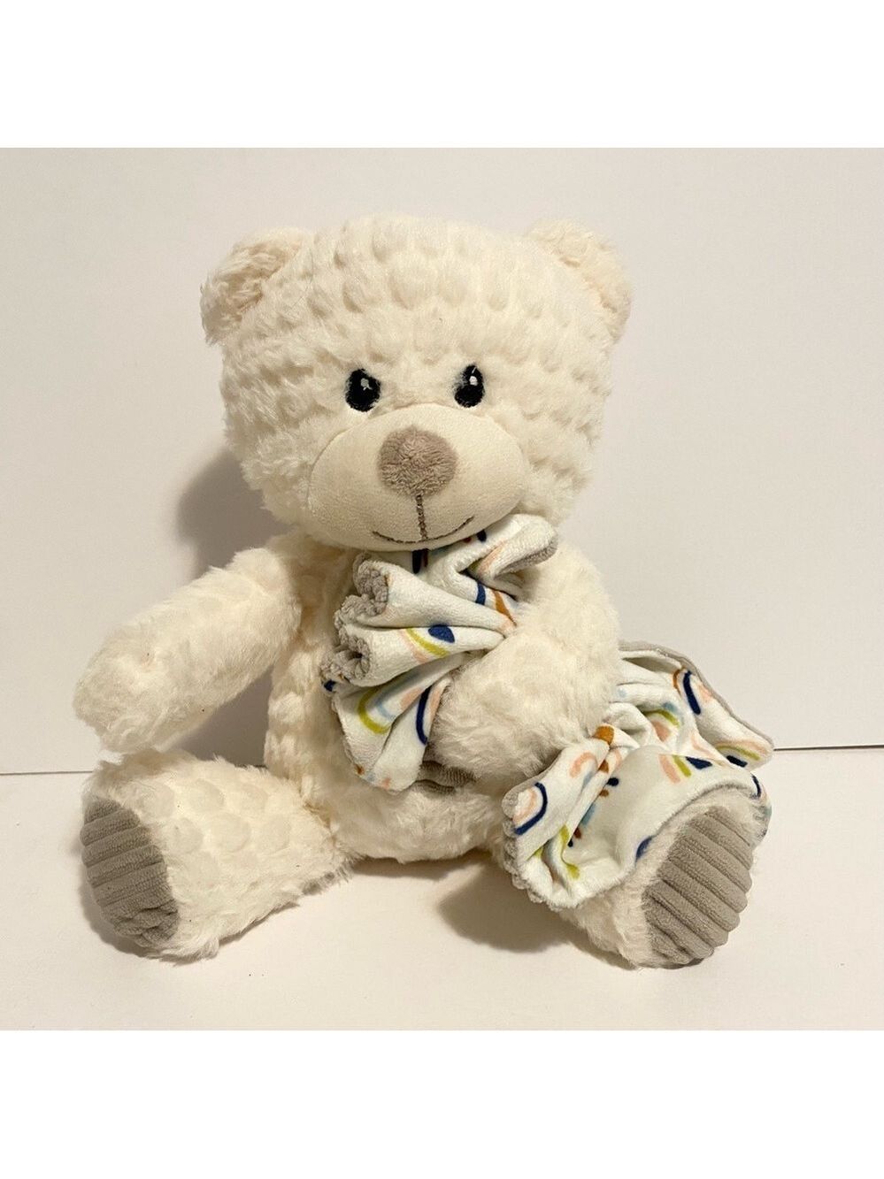 Walmart Spark Create Imagine Plush Teddy Bear Rainbow Lovey Holding Blanket Toy